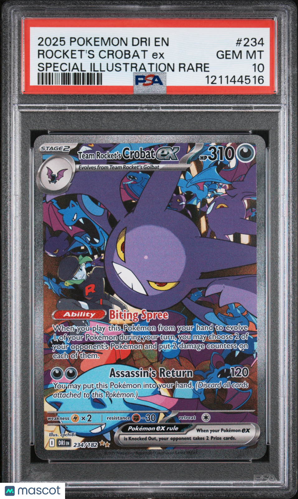 2025 Pokemon Destined Rivals Rocket's Crobat EX Special Illust Rare PS ...