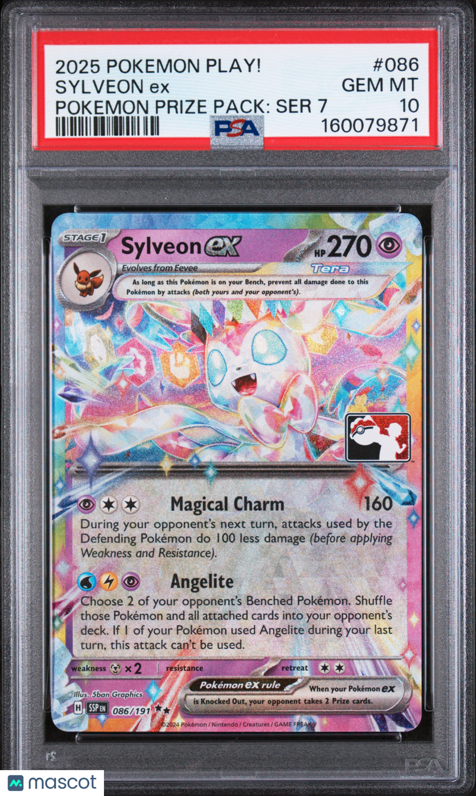 2025 Pokemon Play! Pokemon Prize Pack: Series 7 Sylveon EX PSA 10 #086 Gem