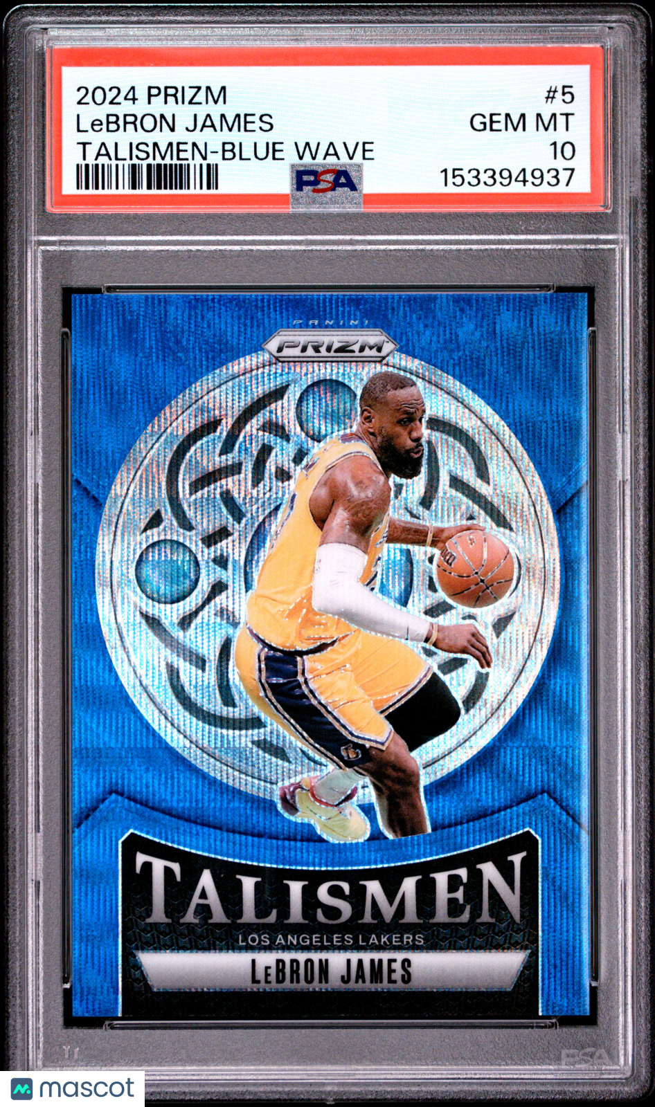 2024 Panini Prizm Talismen LeBron James #5 Blue Wave #/175 PSA 10 POP 9