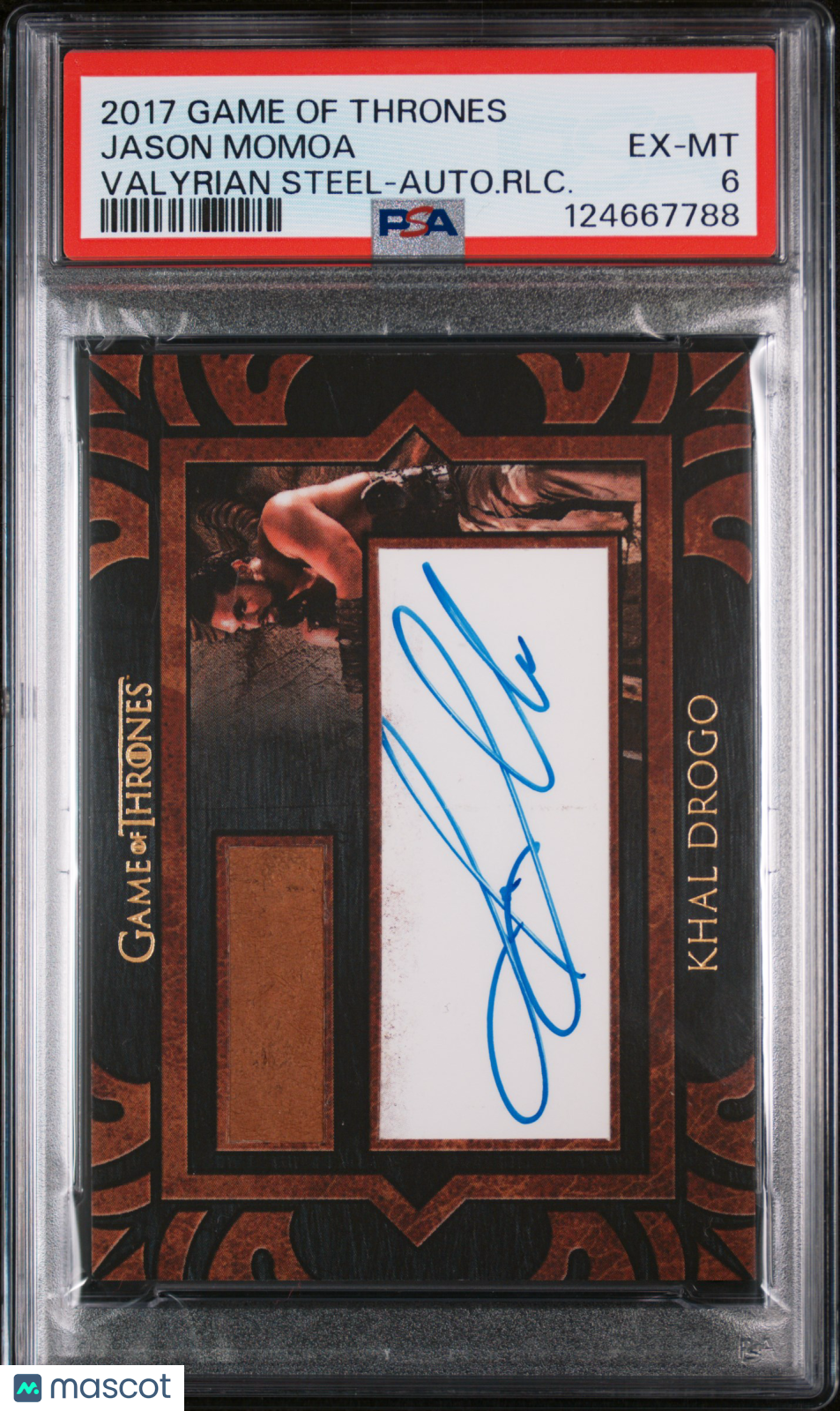 2017 Game Of Thrones Valyrian Steel Autograph Relic Jason Momoa Drogo PSA 6 Auto