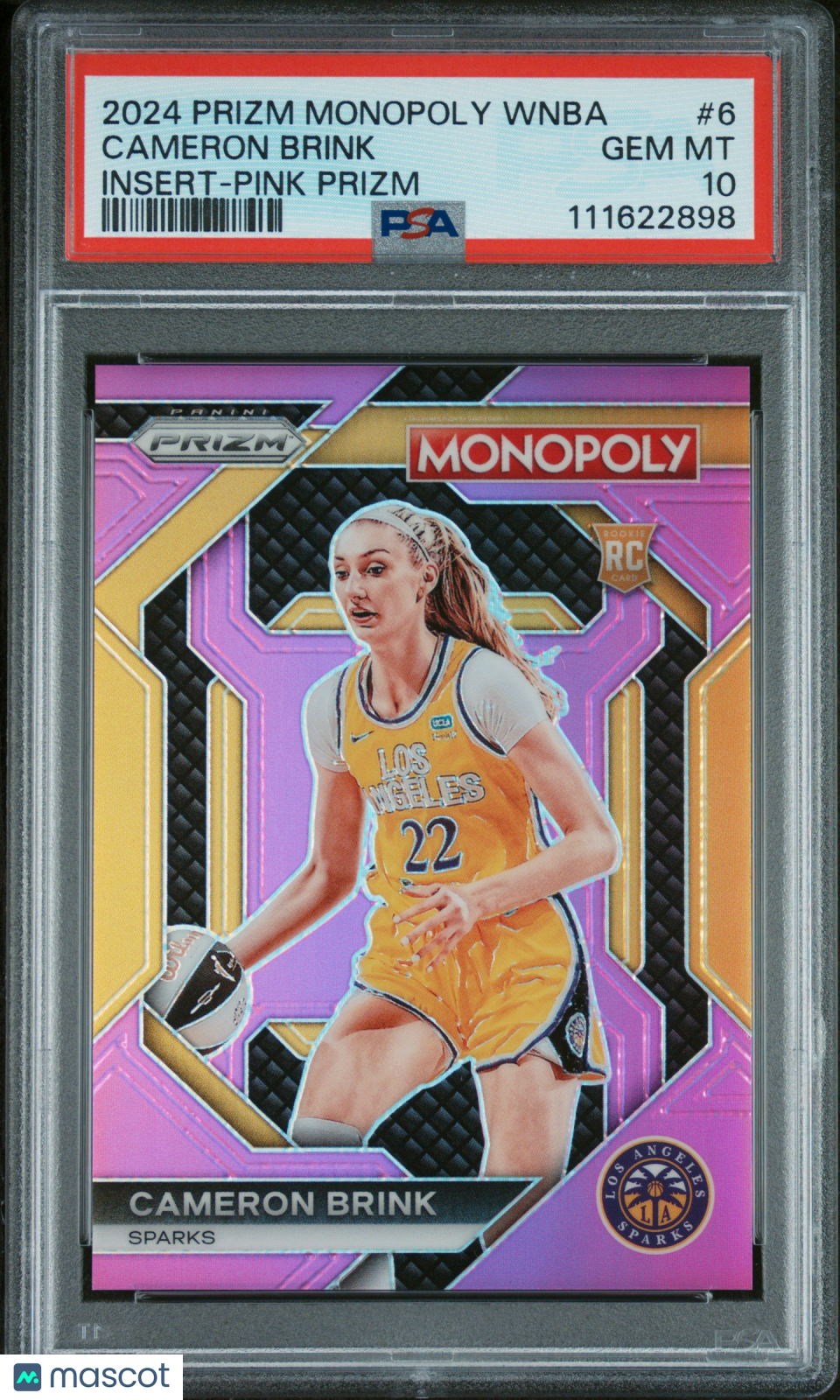2024 Panini Prizm Monopoly WNBA Insert Cameron Brink #6 Pink Rookie PSA 10