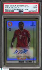2020 Topps Merlin Chrome UEFA Auto Malik Tillman Rookie Gold Refractor PSA 9 USA