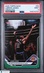 2025 Topps Now LeBron James #58 Green Foil /99 PSA 9 Chalk Toss Lakers