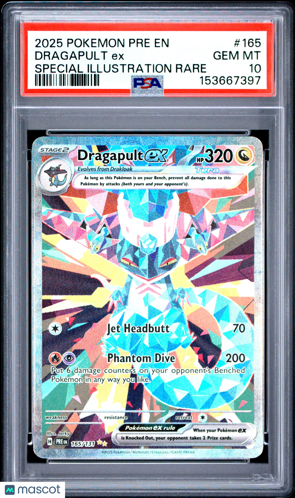 2025 Pokemon Prismatic Evolutions Dragapult EX Special Illust Rare PSA 10 #165