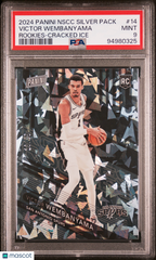 2024 Panini National NSCC VIP Rookies Victor Wembanyama RC Cracked Ice /25 PSA 9