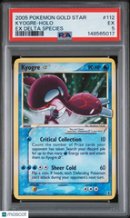 2005 Pokemon Gold Star EX Delta Species Kyogre Holo EX Delta Species PSA 5 #112