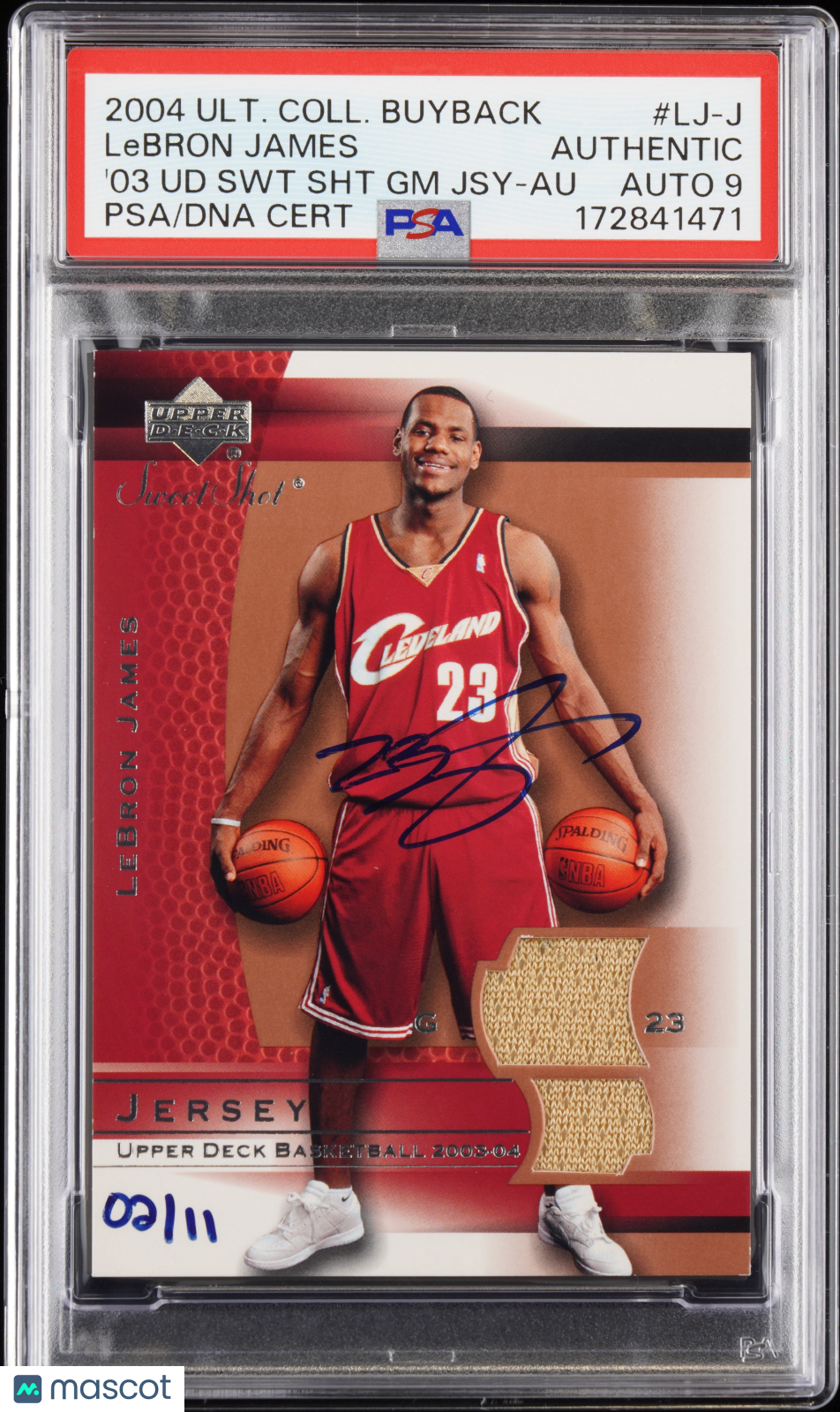 ‘04 Ultimate C Buyback LeBron James '03 UD Rookie Game Worn Relic /10 PSA Auto 9