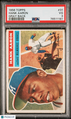 1956 Topps Baseball Hank Aaron #31 Gray Back PSA 3 Chicago Cubs