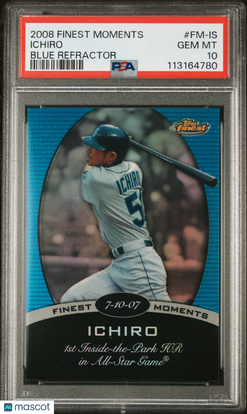 2008 Finest Moments Ichiro #FM-IS Blue Refractor #/299 PSA 10 POP 2