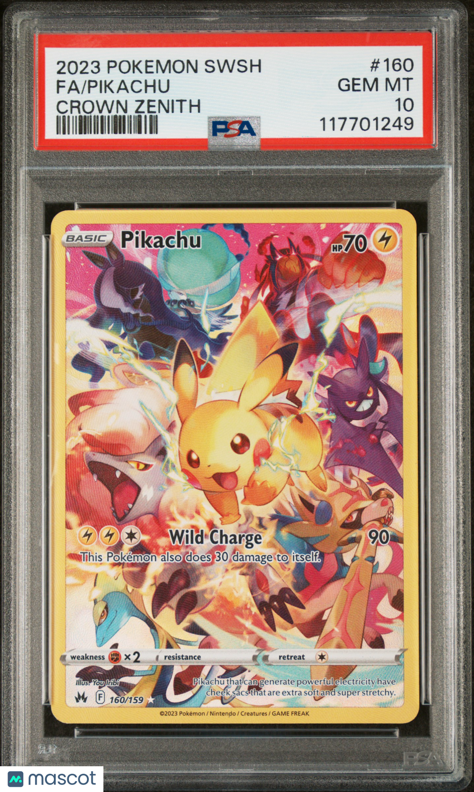 2023 Pokemon Sword And Shield Crown Zenith Pikachu Fa PSA 10 #160 Gem Mint