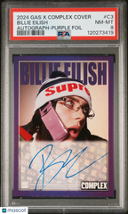 2024 G.A.S. X Complex Cover Billie Eilish Purple Signature Autograph /25 PSA 8