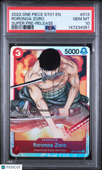 2022 One Piece Starter Deck Roronoa Zoro Super Pre-Release PSA 10 #013 Gem Mint