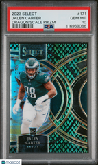 2023 Panini Select Jalen Carter #171 Dragon Scale Prizm /70 Rookie PSA 10 Gem