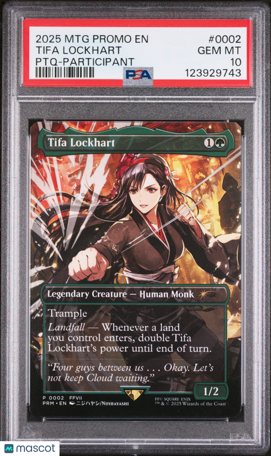 2025 MTG Magic Promos Tifa Lockhart #0002 Pro Tour Qualifier-Participant PSA 10