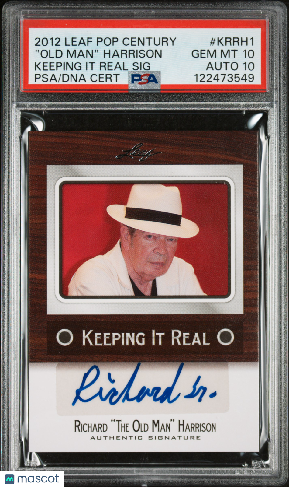 2012 Leaf Pop Century Keeping It Real Signatures R. old Man Harrison Auto PSA 10