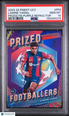 2023 Topps Finest UEFA Club Rookie Lamine Yamal Purple Refractor #/299 RC PSA 10