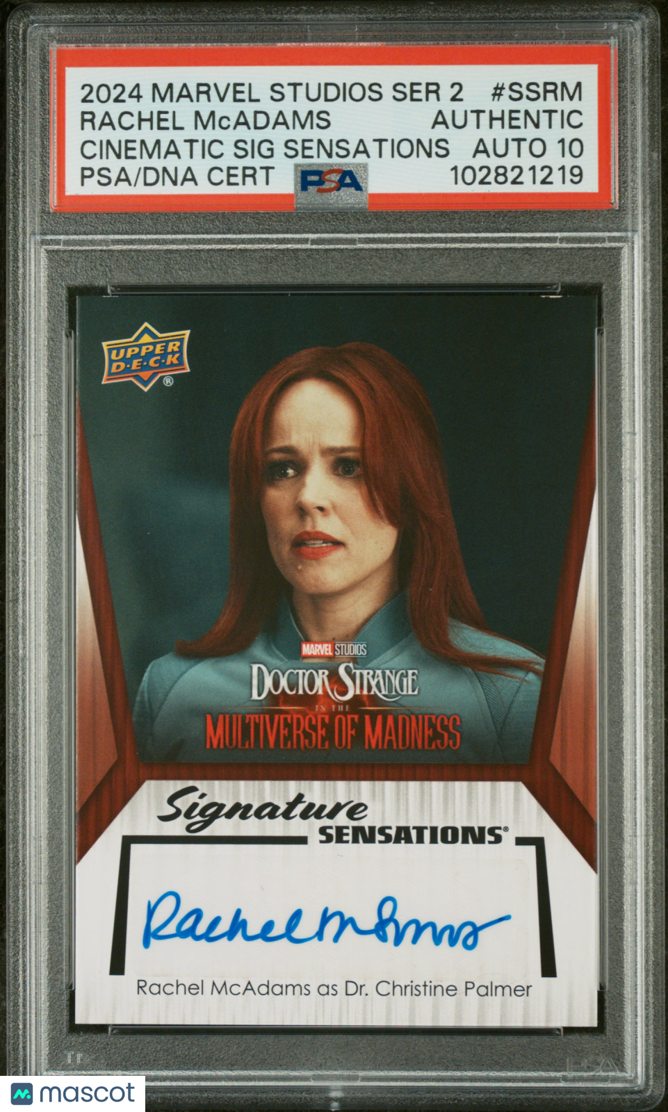 2024 UD Marvel Studios Doctor Strange Rachel McAdams Autograph PSA Auth 10 Auto