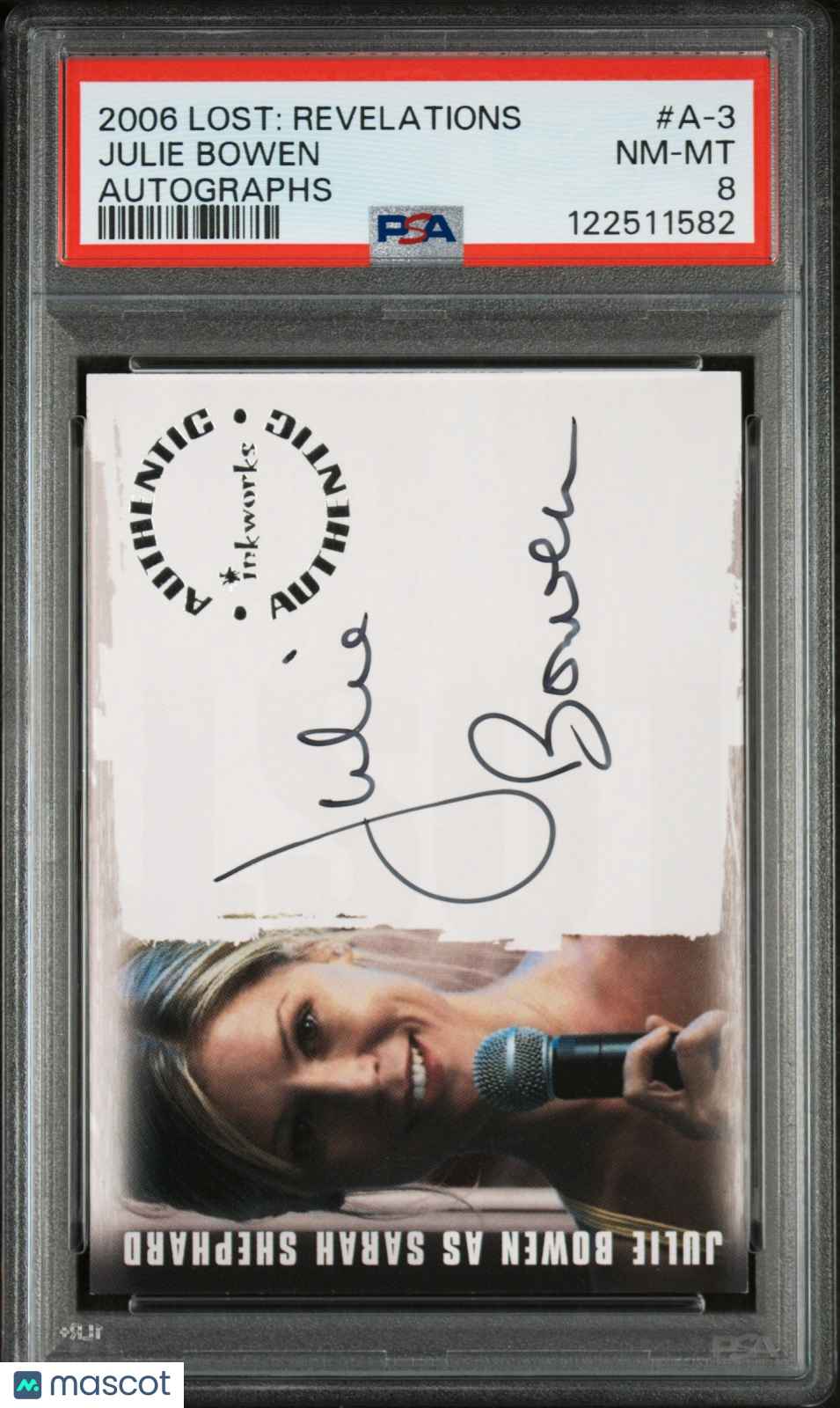 2006 Inkworks Lost: Revelations Autograph Julie Bowen Sarah Shepard Auto PSA 8