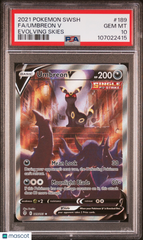2021 Pokemon Sword & Shield Evolving Skies Umbreon V #189 Full Art PSA 10 Gem
