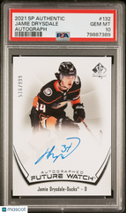 2021 SP Authentic Jamie Drysdale #132 Auto Future Watch Rookie /999 PSA 10 Ducks