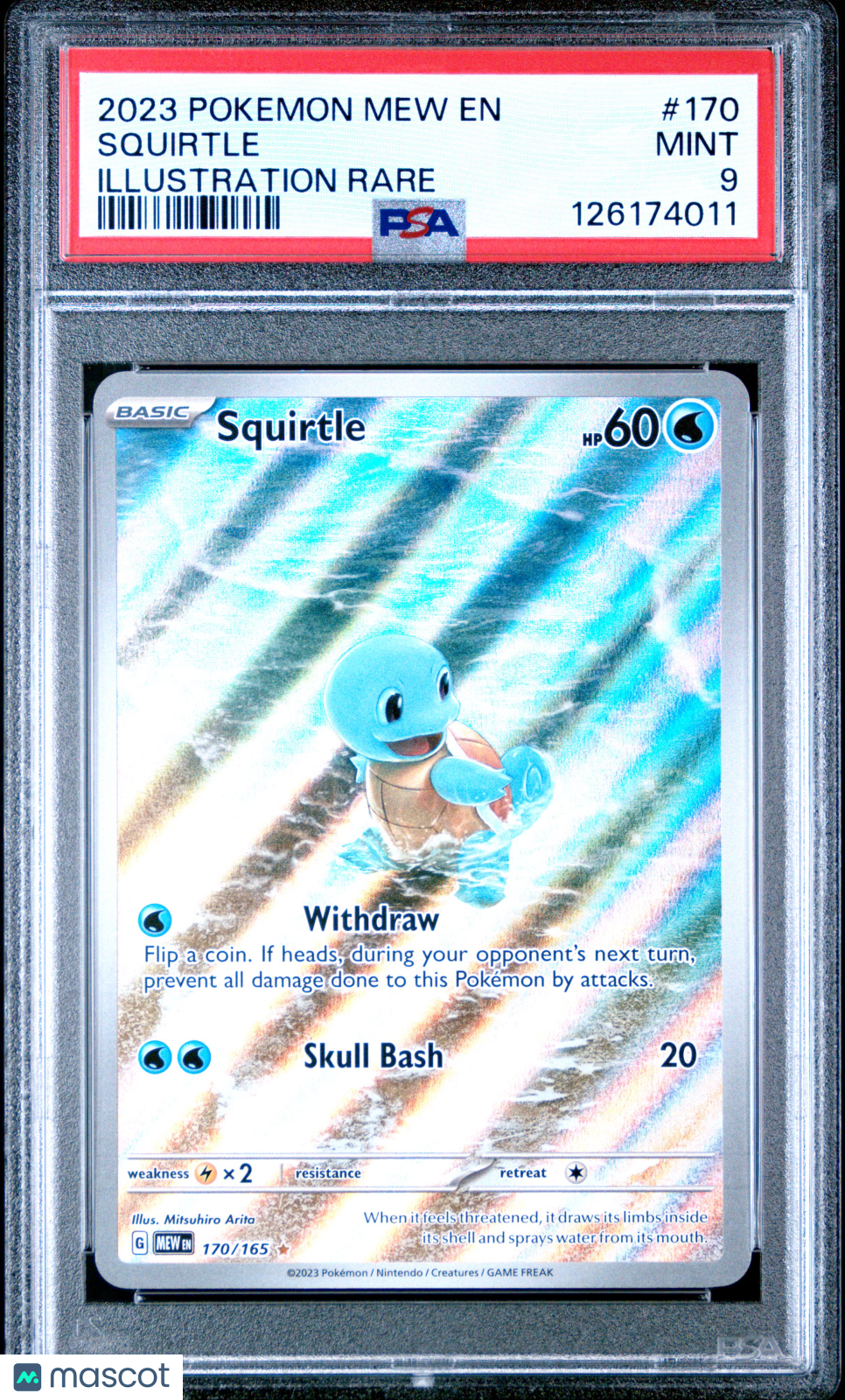 2023 Pokemon Mew EN-151 Squirtle Full Art FA Illustration Rare PSA 9 #170 Mint
