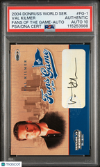 2004 Donruss World Series Fans Of The Game Val Kilmer Batman PSA Auto 10