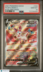 2021 Pokemon Sword & Shield Evolving Skies Sylveon V Fa #184 PSA 10 Gem Mint