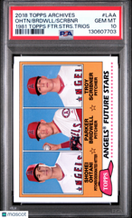 2018 Topps Archives 1981 Topps Future Stars Trios Shohei Ohtani Rookie RC PSA 10
