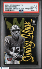 2024 Panini Donruss Optic Sunday Kings Brock Purdy Black Pandora /25 PSA 10 POP2