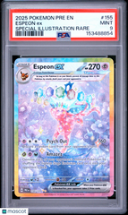 2025 Pokemon Prismatic Evolutions Espeon EX Special Illustration Rare PSA 9 #155
