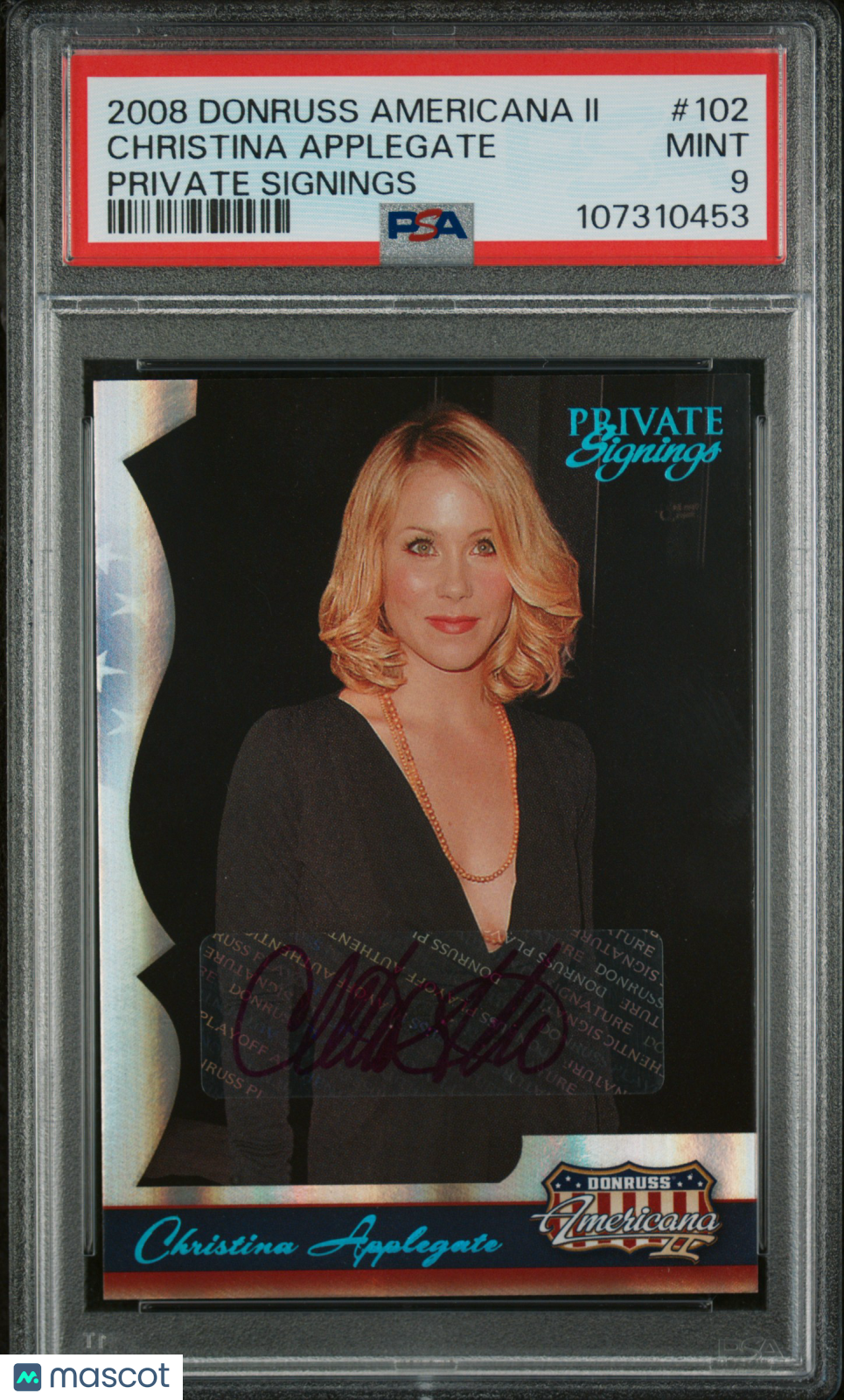 2008 Donruss Americana Autograph Christina Applegate Bundy Auto 65/65 PSA 9 Mt
