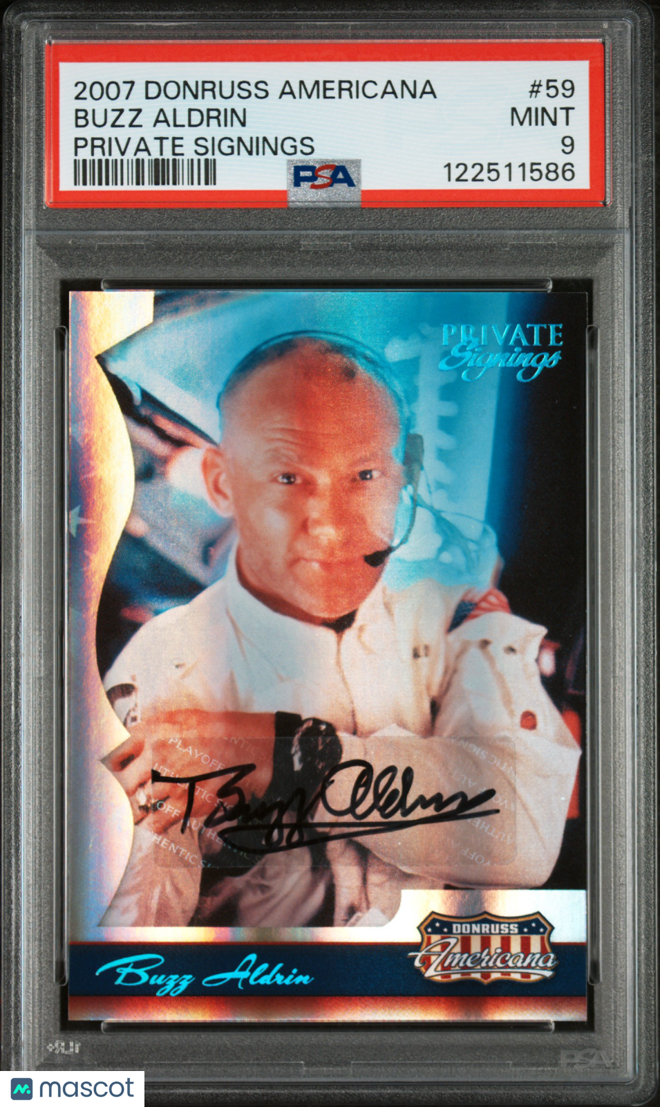 2007 Donruss Americana Private Signings Buzz Aldrin #59 Auto Autograph /50 PSA 9