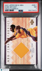 2001 Upper Deck NBA Kobe Bryant Finals Fabric Game Worn Jersey PSA 7 Lakers SP