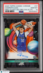 2025 Topps Cosmic Chrome Flight Cooper Flagg RC Auto Orange Galactic /25 PSA 10