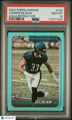 2024 Topps Chrome Cooper Dejean #232 Aqua Refractor 69/199 ROOKIE PSA 10 POP 1