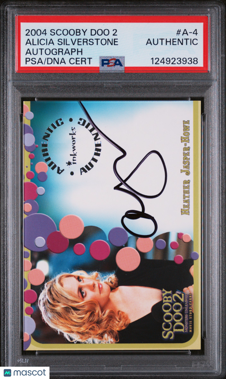 2004 Inkworks Scooby Doo 3 Autograph Alicia Silverstone PSA Auto Signature