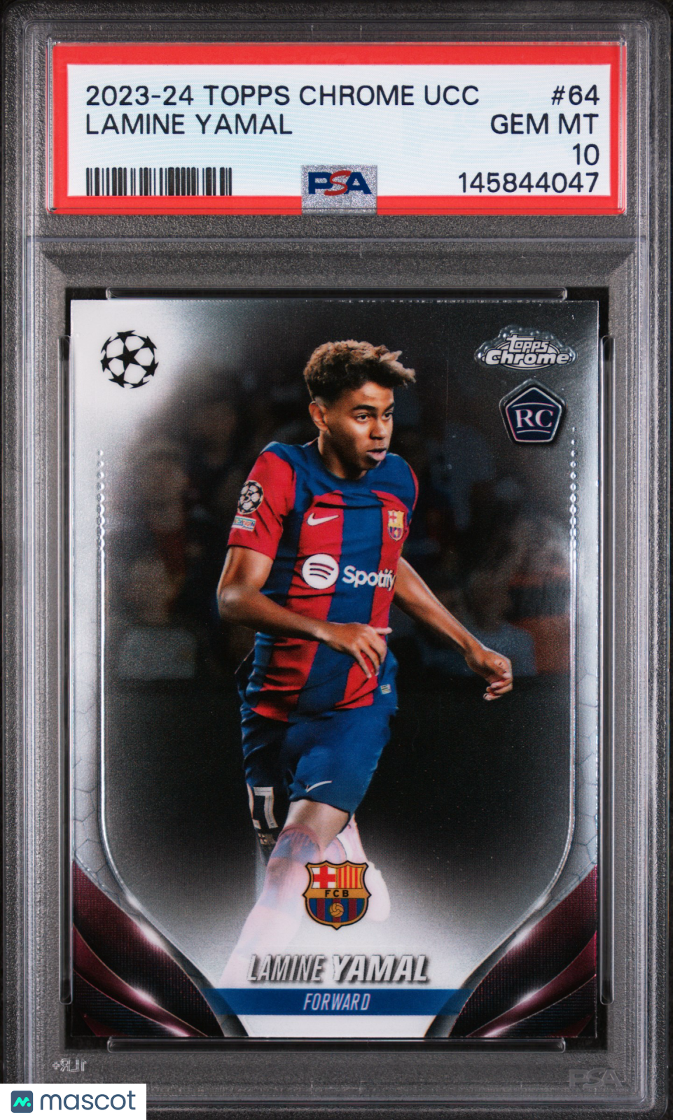 2023-24 Topps Chrome UEFA Club Lamine Yamal #64 Rookie RC PSA 10 World Cup