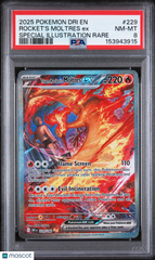 2025 Pokemon Destined Rivals Rocket's Moltres EX Special Illust Rare PSA 8 #229