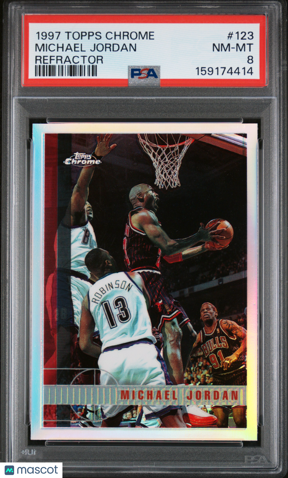 1997-98 Topps Chrome Michael Jordan #123 Refractor Ref PSA 8 NM-MT Bulls HOF