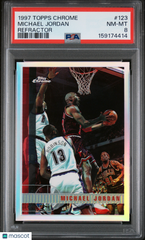 1997-98 Topps Chrome Michael Jordan #123 Refractor Ref PSA 8 NM-MT Bulls HOF