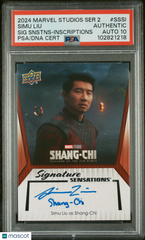 2024 UD Marvel Studios Simu Liu Shang-Chi Inscription Autograph PSA Auth 10 Auto