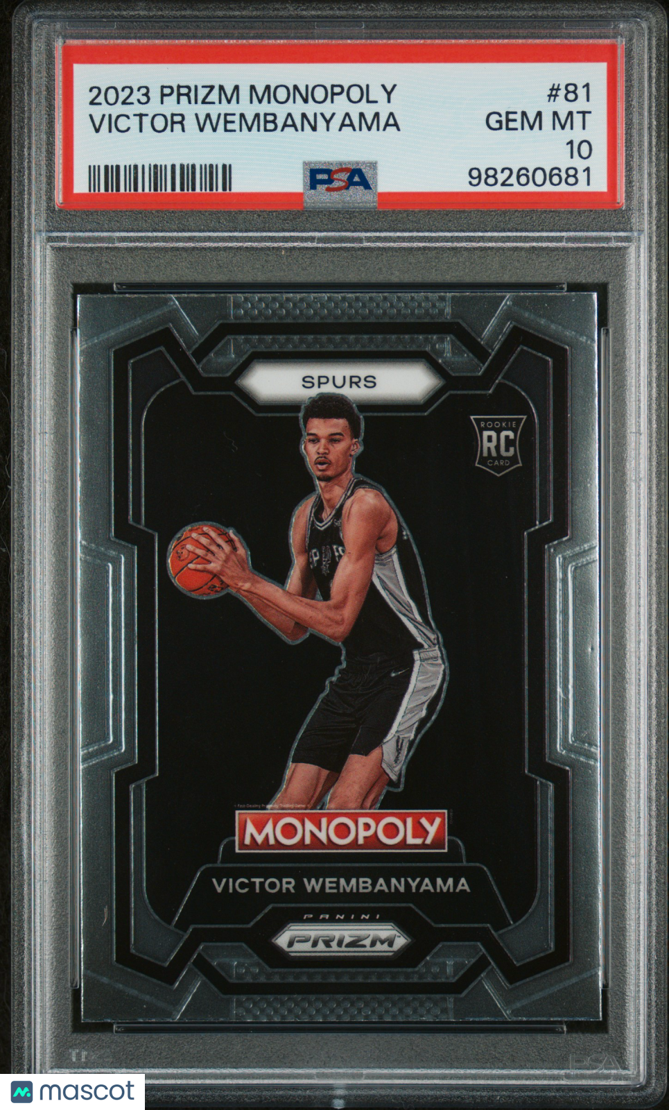 2023 Panini Prizm Monopoly Victor Wembanyama #81 Rookie RC PSA 10 Gem MInt