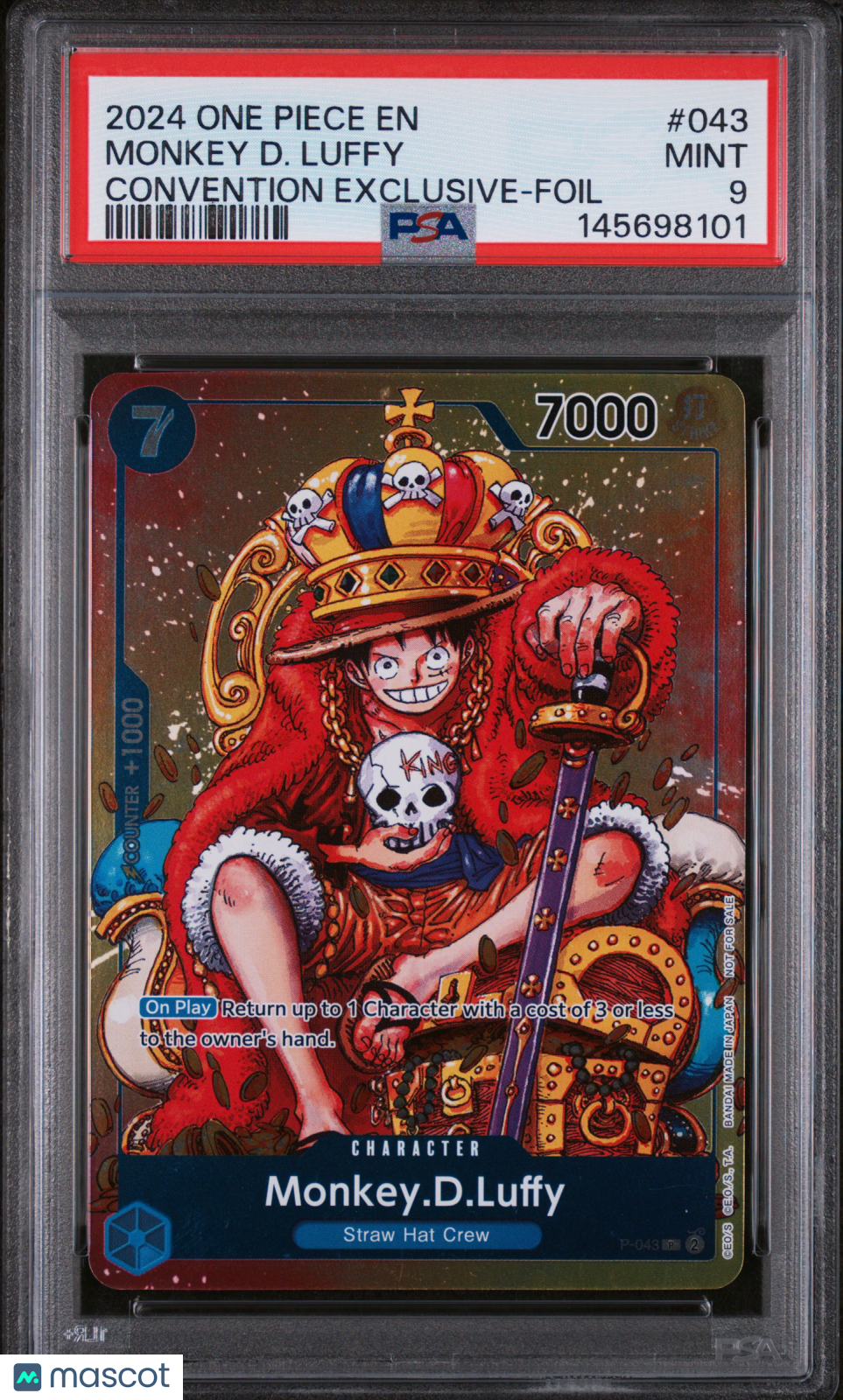 2024 One Piece Promos Monkey D. Luffy Holo Convention Exclusive-Foil PSA 9 #043