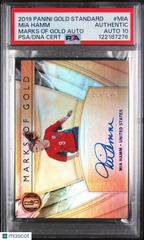 2019 Panini Gold Standard Marks Of Gold Autographs Mia Hamm /149 PSA Auto 10