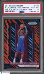 2018 Prizm Shai Gilgeous-Alexander #184 PSA 10 Rookie Tiger Stripe SP RC