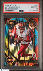 2024 Panini Select Jayden Daniels #217 Tie Dye Shock Rookie #/25 PSA 10 POP 1
