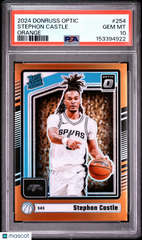 2024 Donruss Optic Stephon Castle #254 Orange Prizm Rookie /175 PSA 10 POP 11