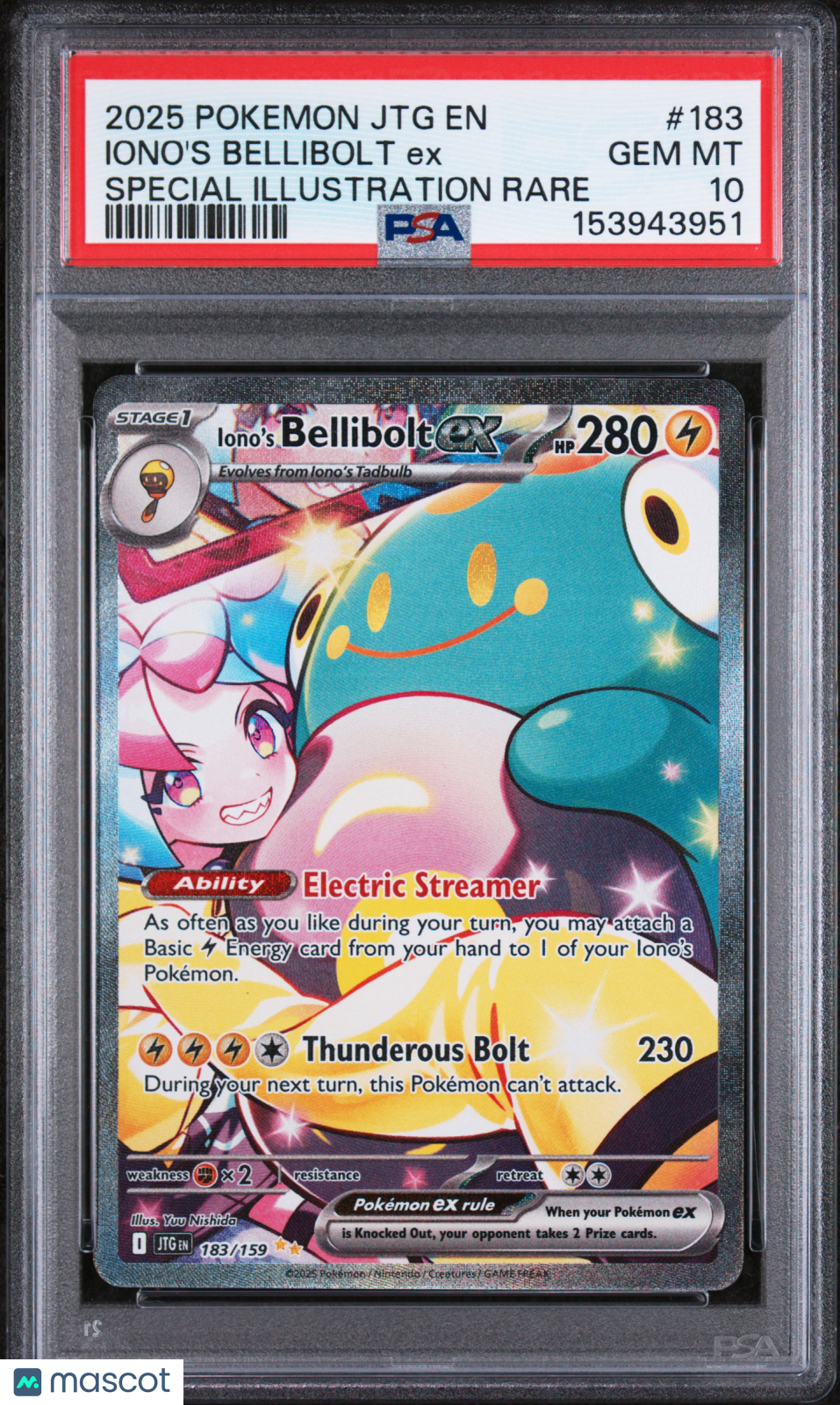 2025 Pokemon Journey Together Iono's Bellibolt EX Special Illus Rare PSA 10 #183