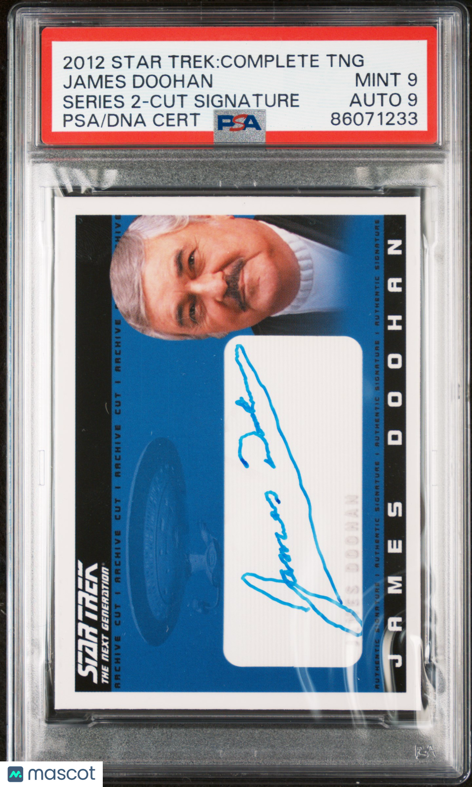 2012 Star Trek: The Complete TNG Cut Signature James Doohan Scotty PSA 9 Auto