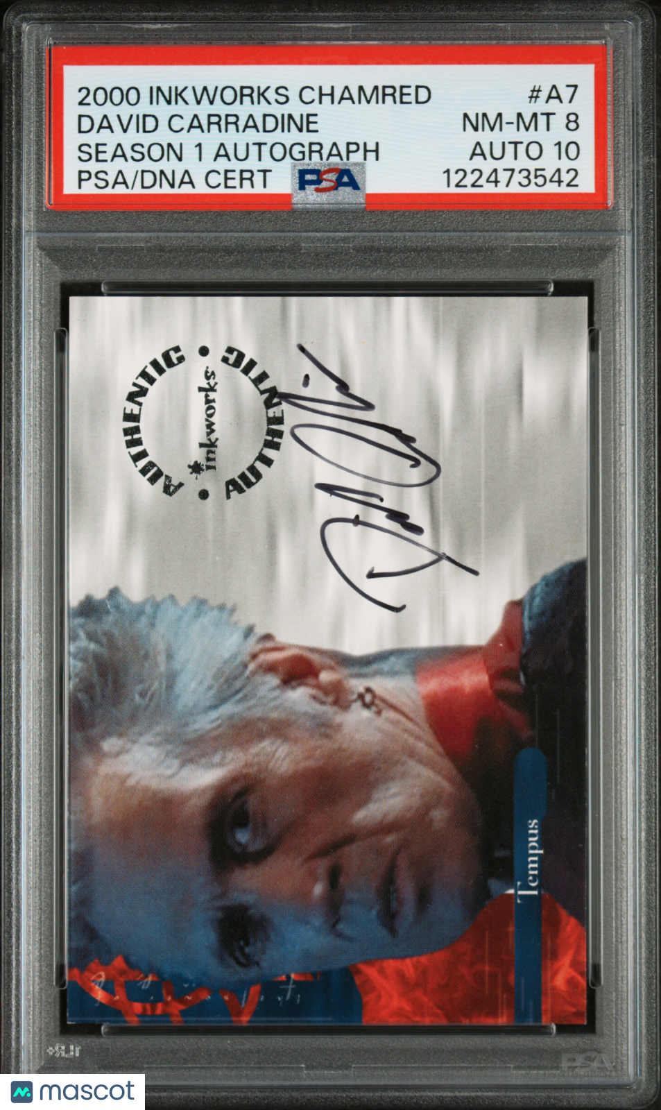 2000 Inkworks Charmed Season 1 Autographs David Carradine #A7 PSA 8 Auto
